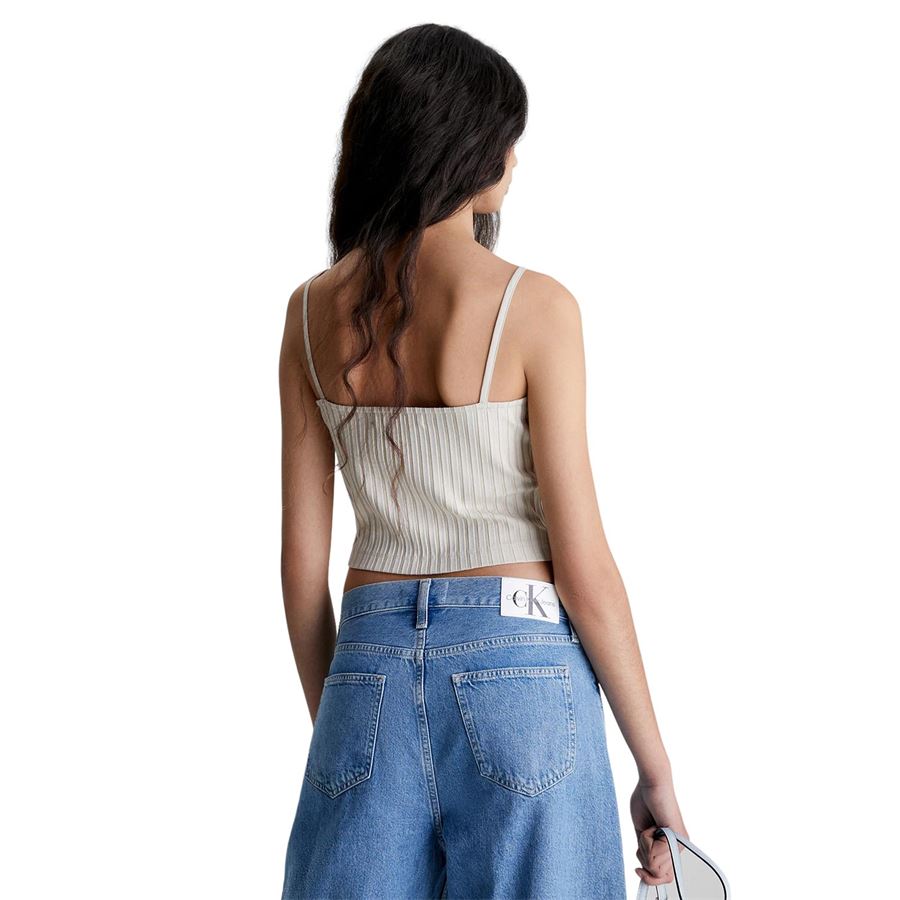 RIB CROPPED STRAPPY TOP Calvin Klein | J20J221009ACI